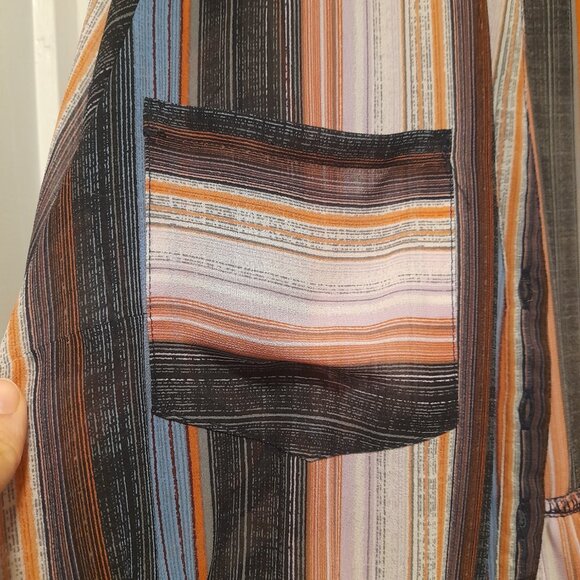 *BOGO FREE* 4X Torrid Emma Babydoll Chiffon Tunic Blouse Striped Women's Top - Picture 10 of 11